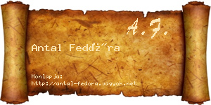 Antal Fedóra névjegykártya